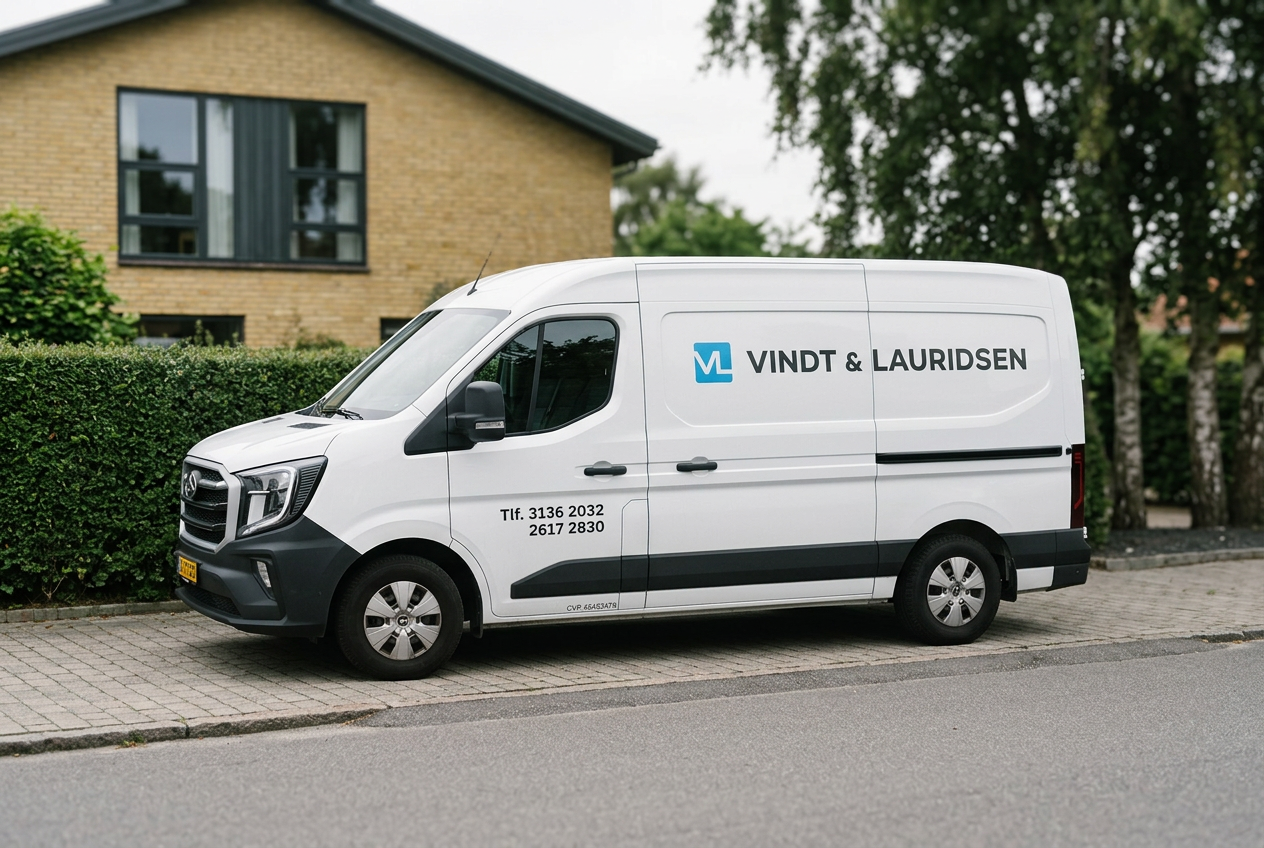 Vindt & Lauridsen firmabil på vej til kunde i Trekantområdet